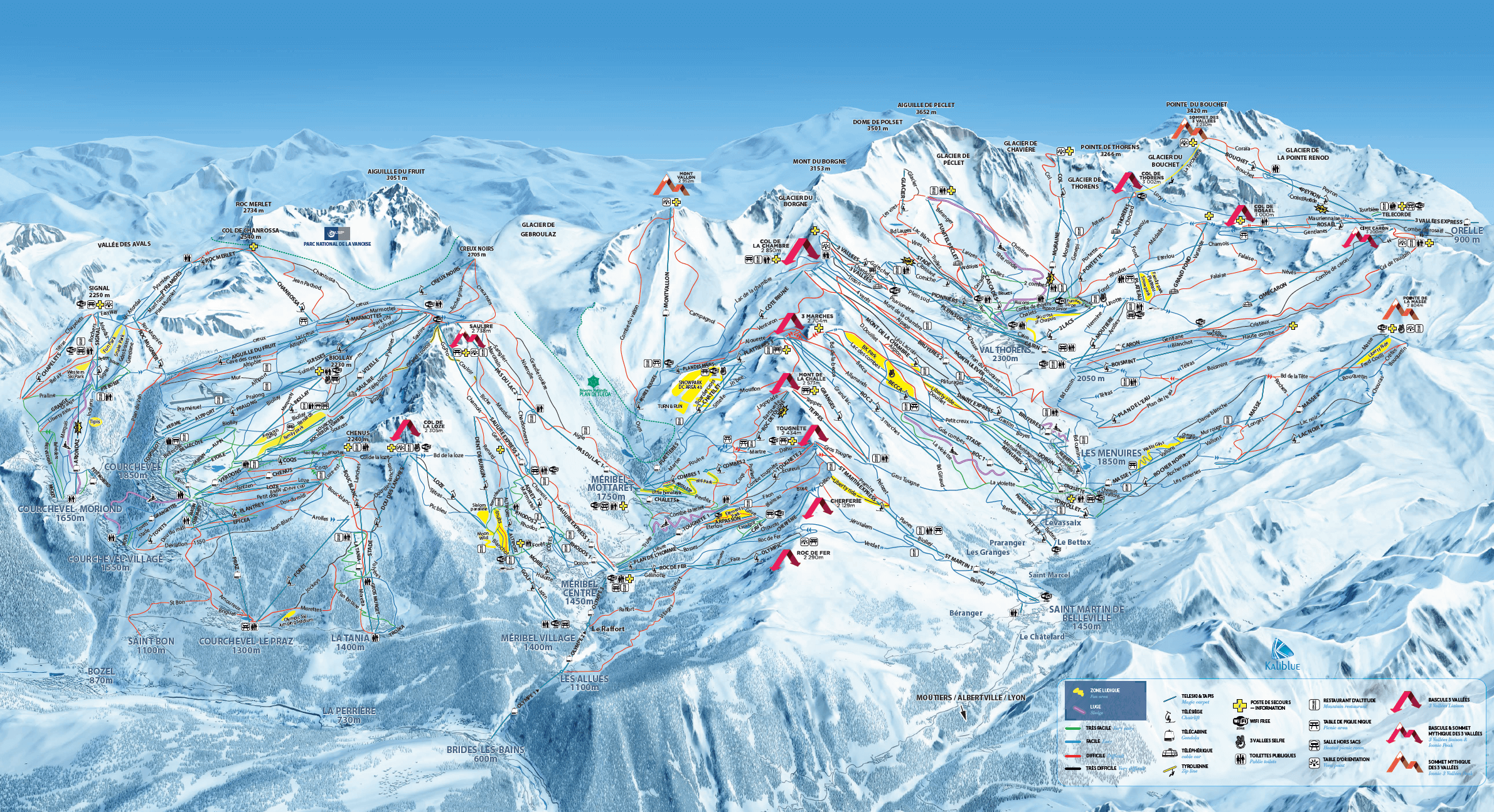 3 ValléEs Ski Map - Clarey Caroljean